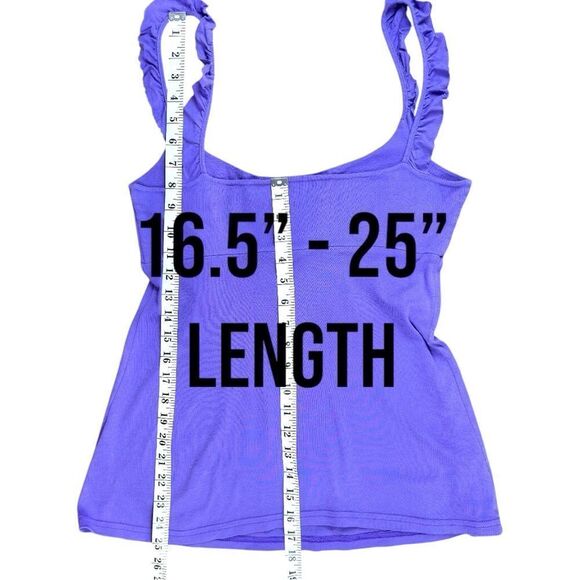 Michael Stars Purple Ruffle Tank Top SZ ONE SIZE FITS MOST - Picture 6 of 11